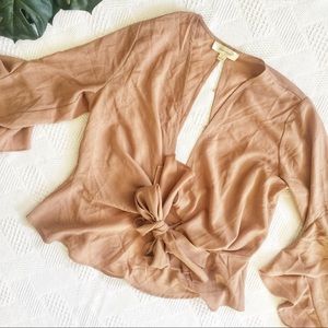 Ruffle Cropped Blouse | OneTheLand | Flowy